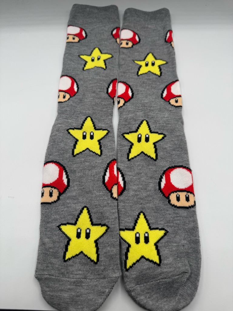 Super Mario Bros Super Star Super Mushroom Crew Socks Size 812 Nintendo Super Mario Bros Super Star Super Mushroom Crew Socks Size 812 Nintendo